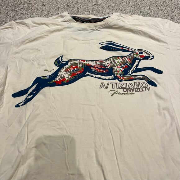 A Tiziano Short Sleeve Graphic Tee Sz 4X Men's Basic Premium Cream - Picture 2 of 6